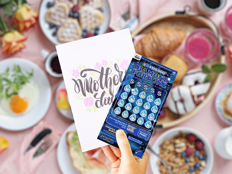 Easy Mothers Day gift idea of scratchie in card